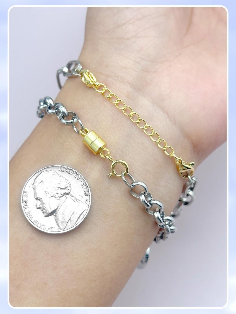 Evnlo Necklace Extender and Magnetic Necklace Clasp,Gold Chain Extenders for Necklaces Bracelet Jewelry - Image 3